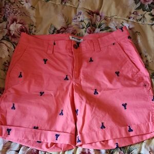 New Old Navy Size 8 Lobster Detail Peach & Blue Shorts